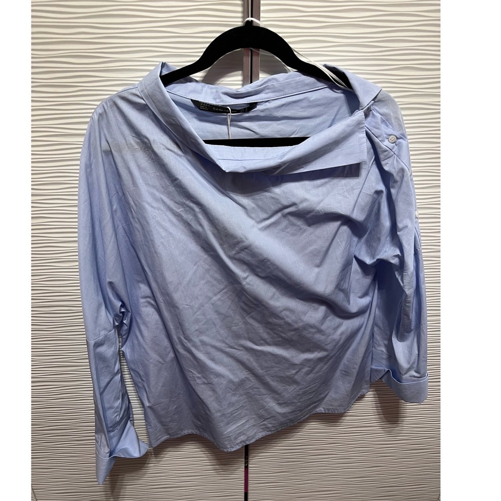 Zara button up sleeve blouse